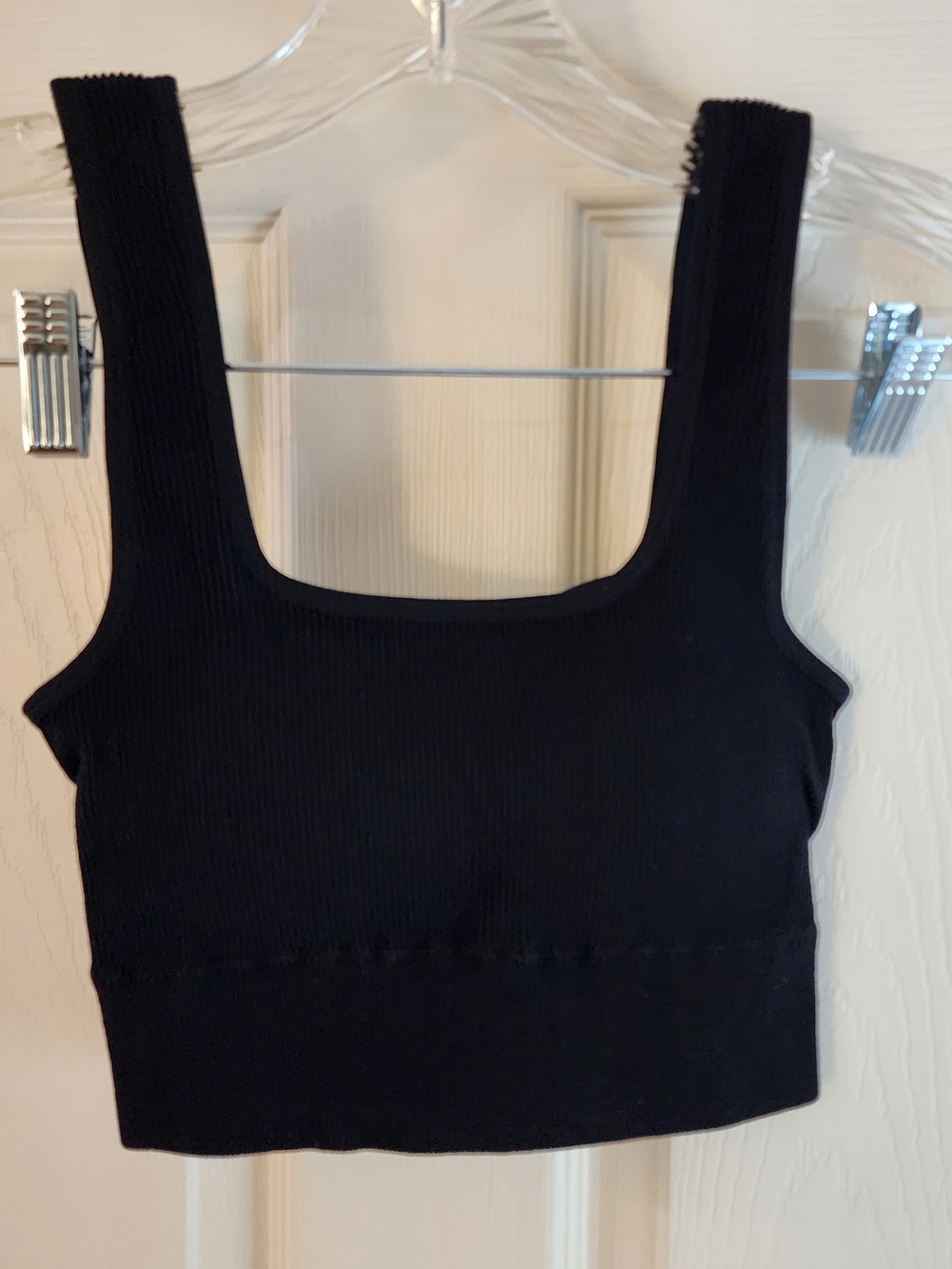 Zenana Outfitters Black Ribbed Brami. NWT Style #NT #6134A